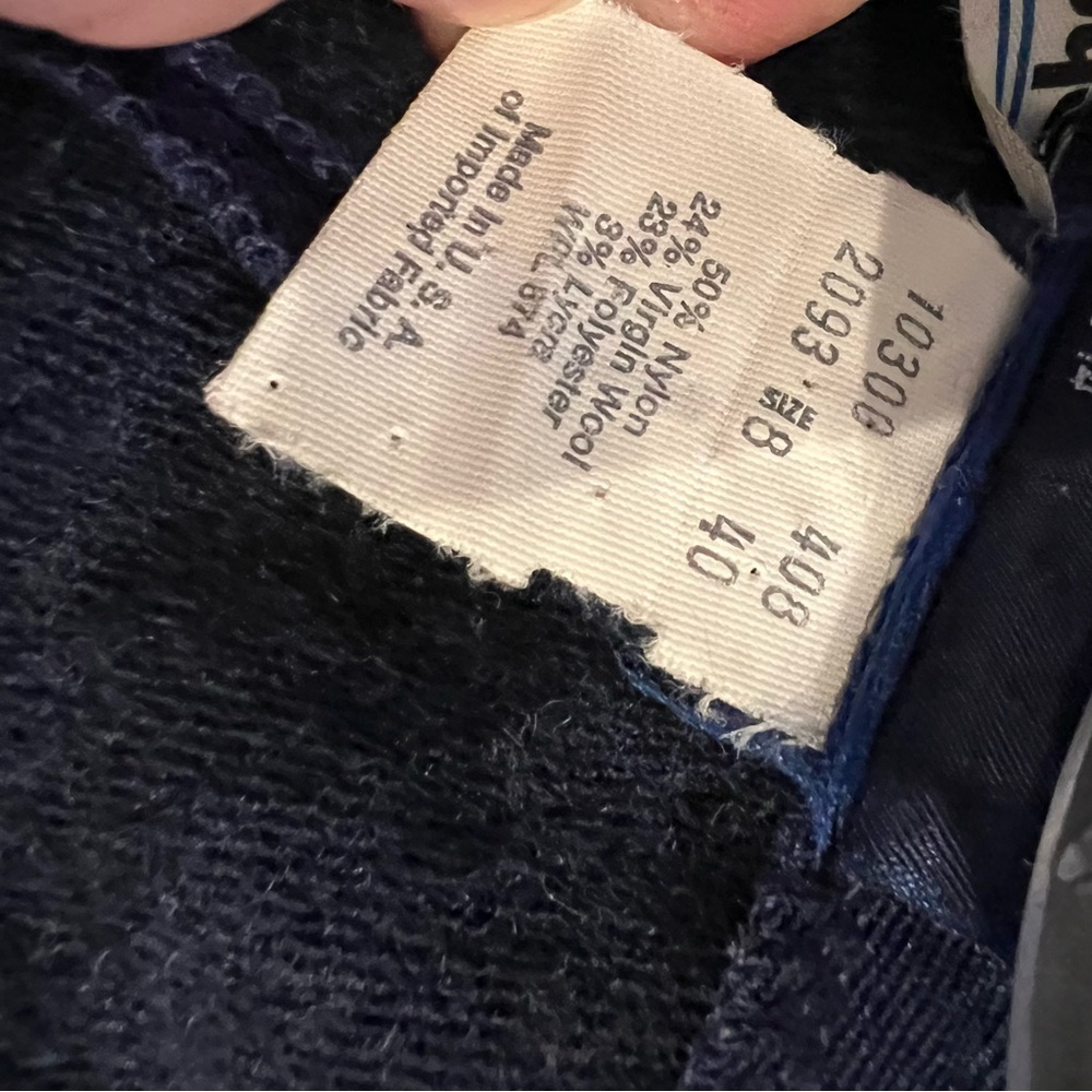VTG Edelweiss Schoeller Switzerland Snow pants Stirrup 2 Navy Wool Blend Stretch - Picture 11 of 16